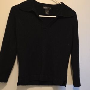 Elegant Black V-Neck Sweater by Brooks Brothers